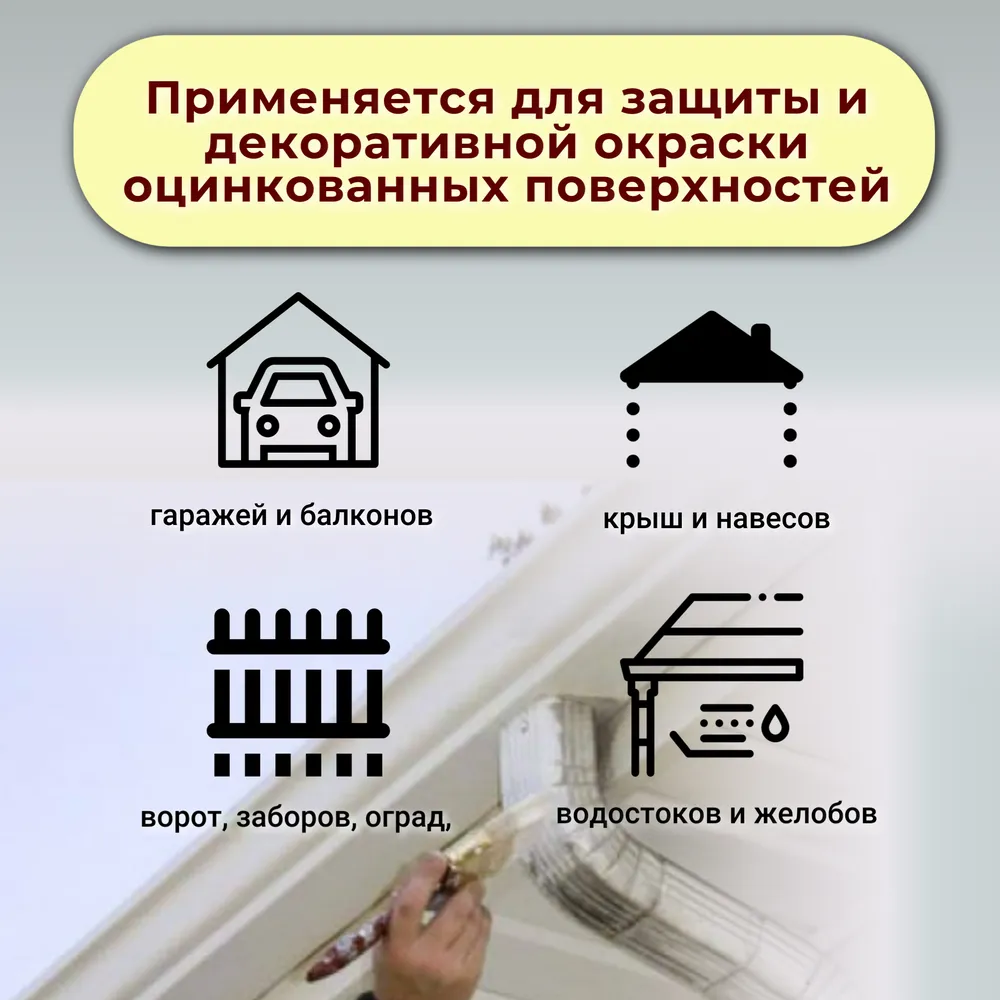 Ржавомет Эксперт «Панцирь-ROOF» (полиуретан. грунт-эмаль 3в1 для оцинкованного металла)