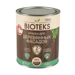 КРАСКА ДЛЯ ДЕРЕВЯННЫХ ФАСАДОВ "БИОТЕКС" П/ГЛЯНЦ. БАЗА D  0,9 Л (1/6) ТЕКС