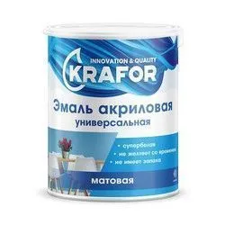 ЭМАЛЬ АКРИЛОВАЯ МАТОВ. СУПЕРБЕЛАЯ  1 КГ (1/4) "KRAFOR"