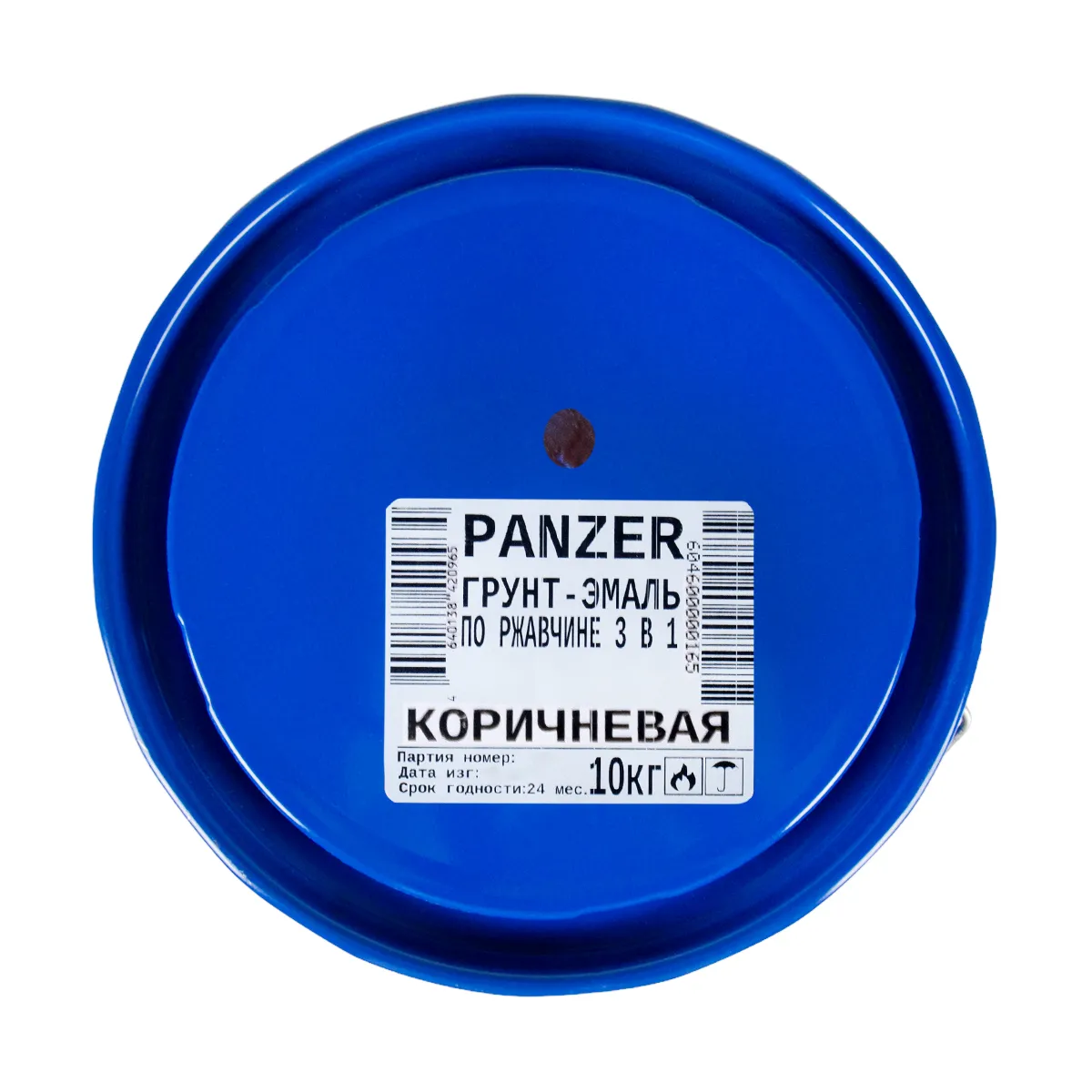 ГРУНТ- ЭМАЛЬ ПО РЖАВЧИНЕ ГЛАДКАЯ "PANZER" КОРИЧНЕВАЯ 10 КГ (1)
