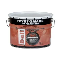 ГРУНТ- ЭМАЛЬ ПО РЖАВЧИНЕ "DALI" 3 В 1 МОЛОТКОВАЯ ШОКОЛАДНАЯ 10 Л (1) "РОГНЕДА"