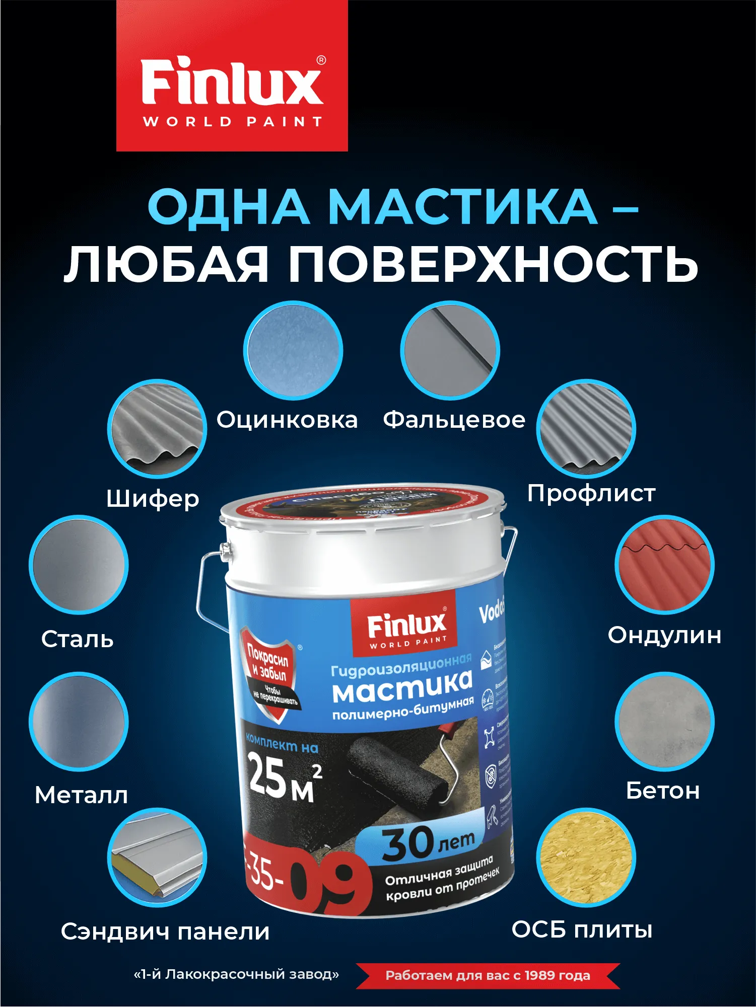 Жидкая резина для кровли Finlux F-35-9