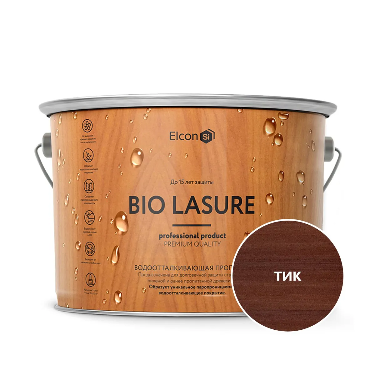 ПРОПИТКА ВОДООТТАЛКИВАЮЩАЯ ДЛЯ ДЕРЕВА "BIO LASURE" ТИК 2 Л (1/4) "ELCON"