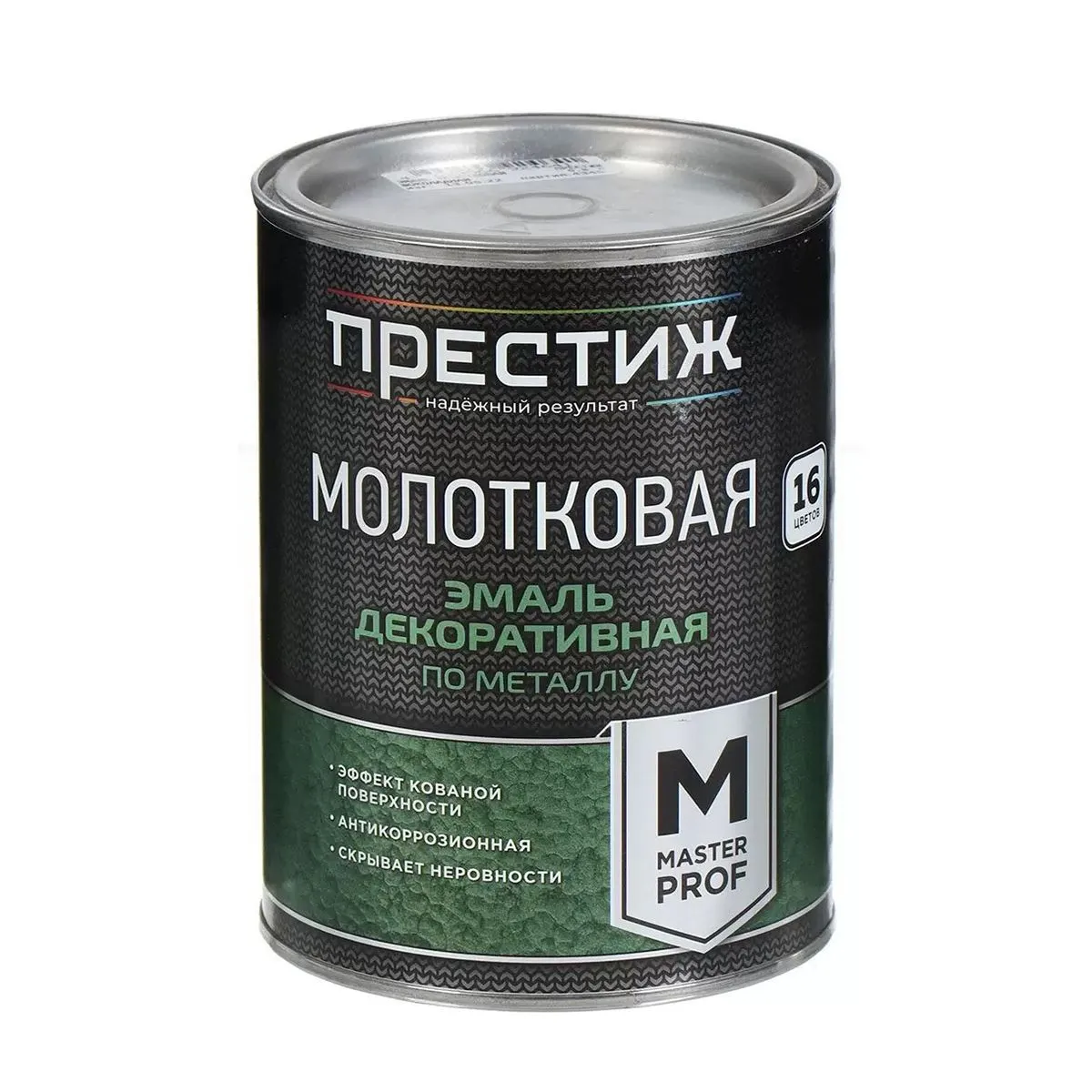 ЭМАЛЬ С МОЛОТКОВЫМ ЭФФЕКТОМ СЕРЕБРИСТО-ЗЕЛЕНАЯ 0,8 Л (6) "ПРЕСТИЖ"