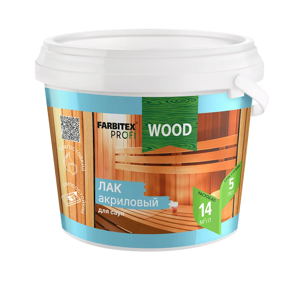 ЛАК АКРИЛОВЫЙ ДЛЯ САУН МАТОВЫЙ 1 Л (1/6) "FARBITEX PROFI WOOD"
