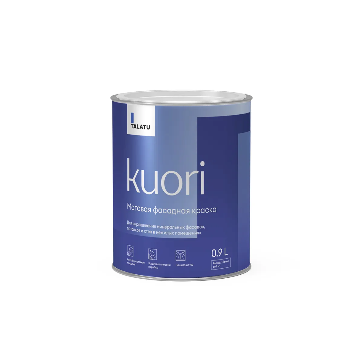 КРАСКА ФАСАДНАЯ "KUORI" АТМОСФЕРОСТОЙКАЯ БАЗА С 0,9 Л (1/6) "TALATU"