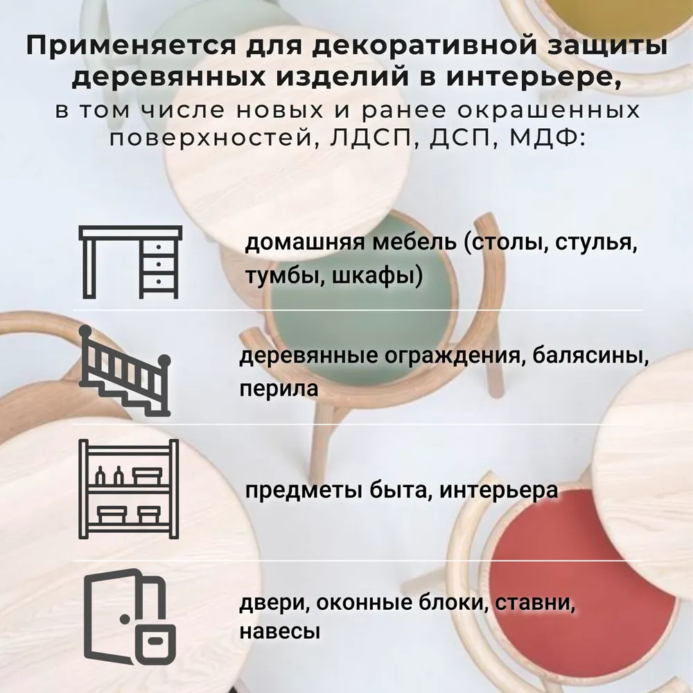 Биодрев PROFI «INTERIOR 2в1» (износостойкая матовая краска для мебели, окон и дверей)