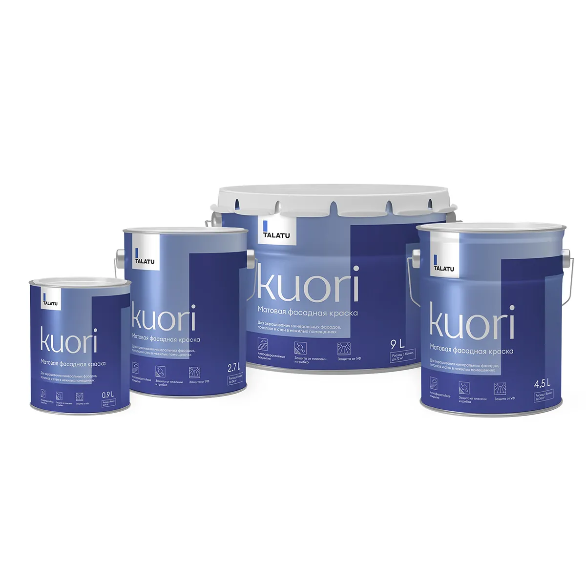 КРАСКА ФАСАДНАЯ "KUORI" АТМОСФЕРОСТОЙКАЯ БАЗА С 0,9 Л (1/6) "TALATU"