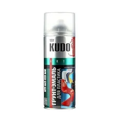 ГРУНТ-ЭМАЛЬ АЭРОЗОЛЬ ДЛЯ ПЛАСТИКА RAL 9005 ЧЕРНАЯ 520 МЛ (1/12) "KUDO" KU-6002