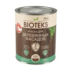 КРАСКА ДЛЯ ДЕРЕВЯННЫХ ФАСАДОВ "БИОТЕКС" П/ГЛЯНЦ. БАЗА A  0,9 Л (1/6) ТЕКС