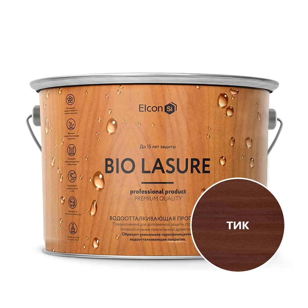 ПРОПИТКА ВОДООТТАЛКИВАЮЩАЯ ДЛЯ ДЕРЕВА "BIO LASURE" ТИК 9 Л (1) "ELCON"