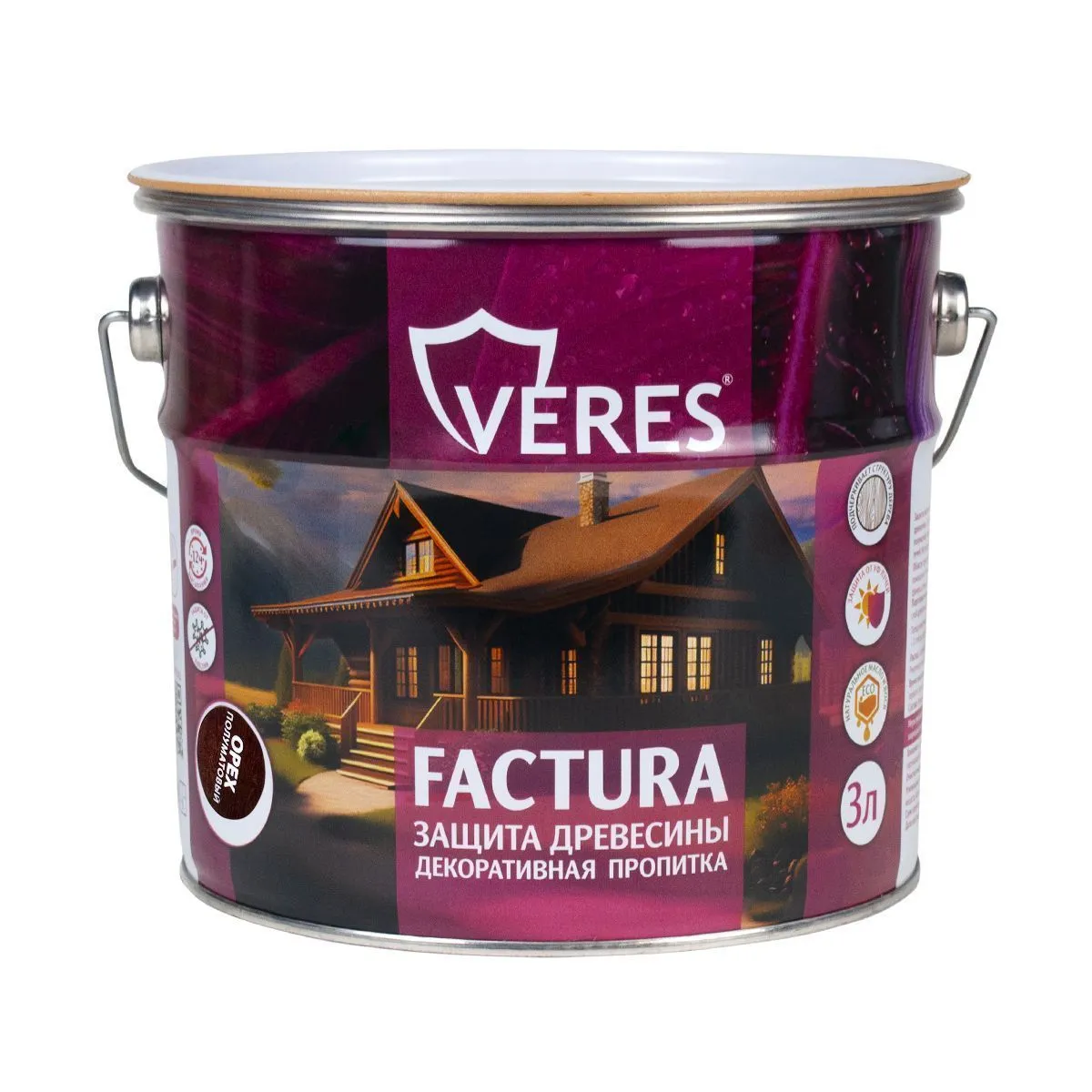 ПРОПИТКА ДЕКОРАТИВНАЯ "FACTURA" ОРЕХ 3 Л (1/4) "VERES"