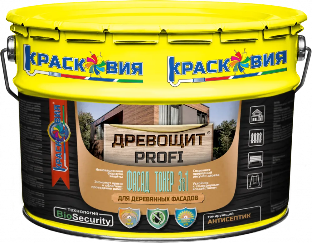 Древощит PROFI «Фасад Тонер 3в1» (тонирующая антисептическая пропитка)