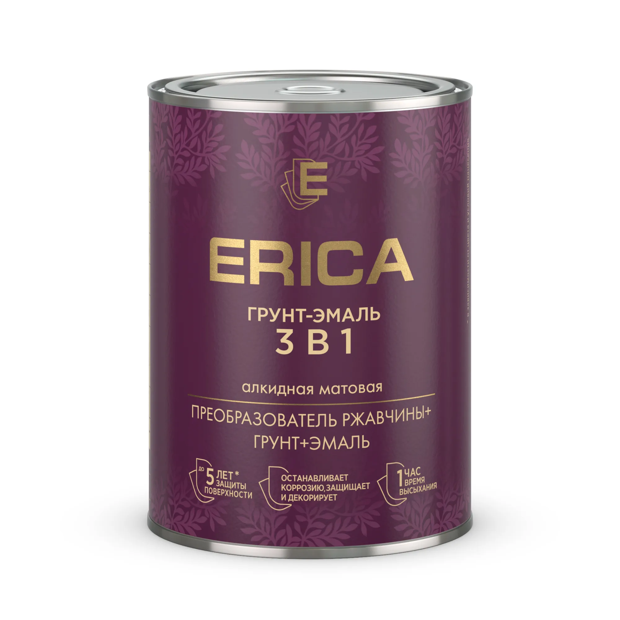 ГРУНТ- ЭМАЛЬ ПО РЖАВЧИНЕ "ERICA" ГОЛУБАЯ 0,8 КГ (1/14)