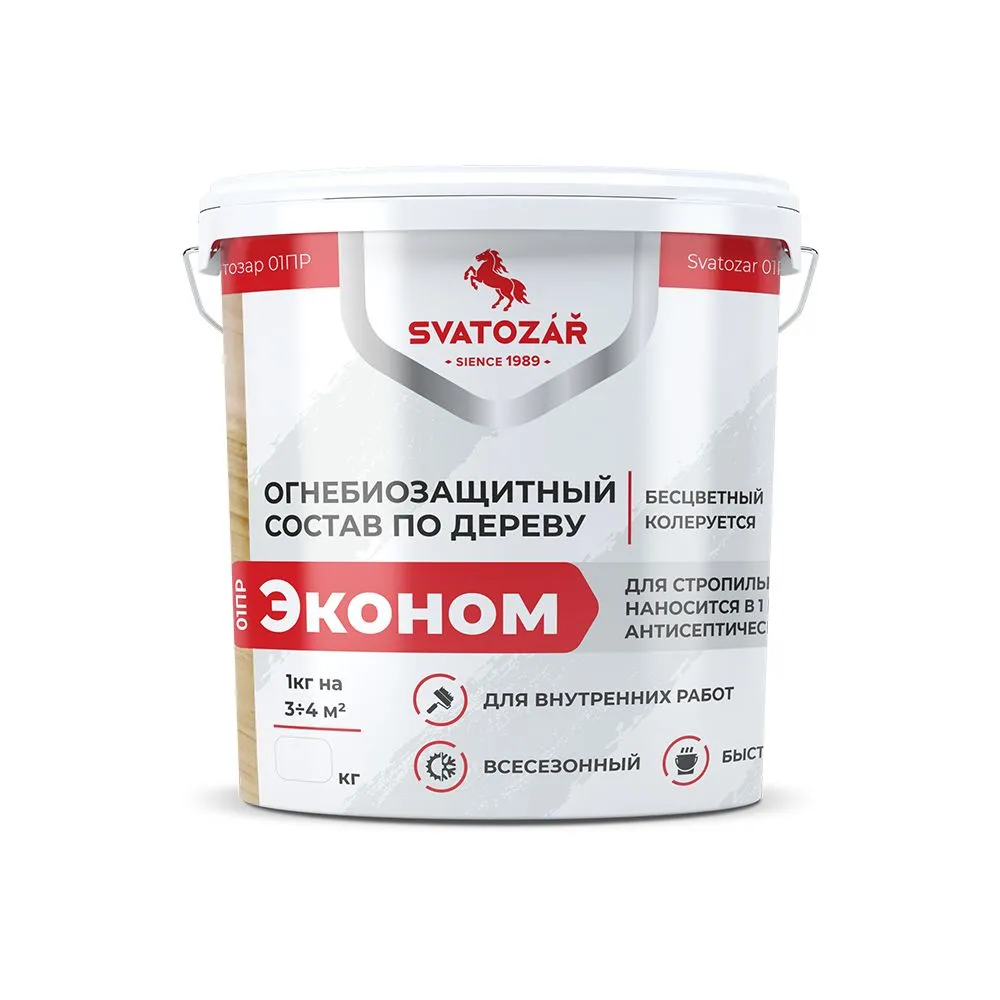 Finlux Святозар-СВ-01ПР Эконом Огнебиозащитный пропиточный состав по дереву для стропильных систем