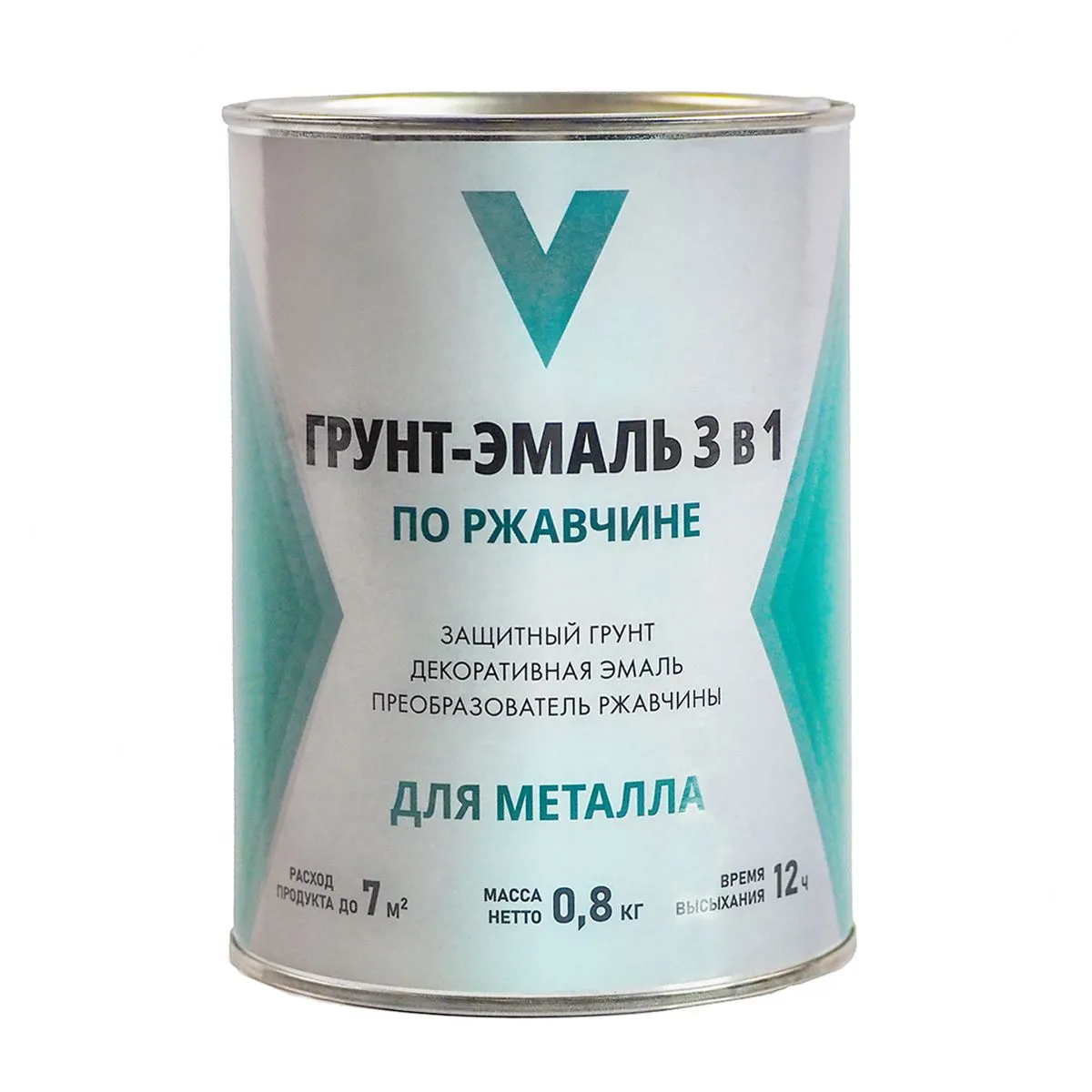ГРУНТ- ЭМАЛЬ ПО РЖАВЧИНЕ 3 В 1 ЖЕЛТАЯ 0,8 КГ (1/14) "V"