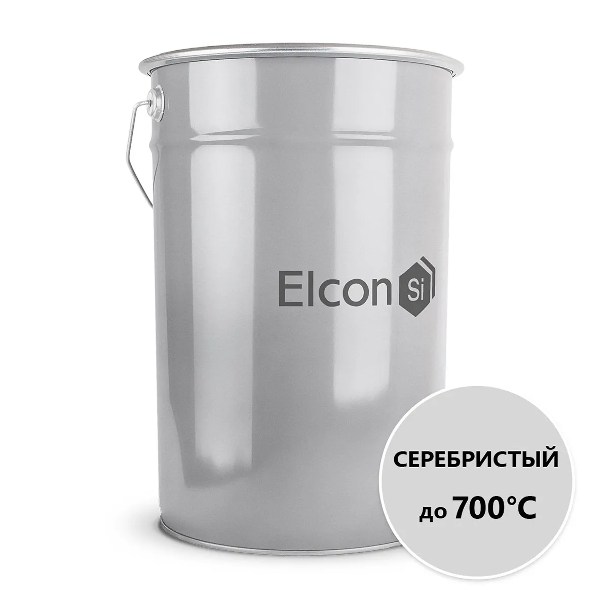 ЭМАЛЬ ТЕРМОСТОЙКАЯ "MAX THERM" СЕРЕБРИСТАЯ (ДО 700ºС) 25 КГ (1) "ELCON"