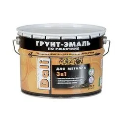 ГРУНТ- ЭМАЛЬ ПО РЖАВЧИНЕ "DALI"  3 В 1 ЧЕРНАЯ (RAL 9005) 10 Л (1) "РОГНЕДА"