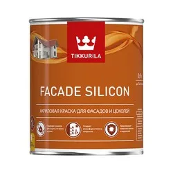 КРАСКА "FACADE SILICON"  0,9 Л (1/6) АКРИЛОВАЯ ДЛЯ ФАСАДОВ И ЦОКОЛЕЙ "ТИККУРИЛА"