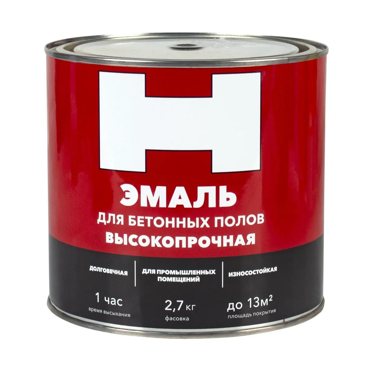 ЭМАЛЬ ДЛЯ БЕТОННЫХ ПОЛОВ ТЕМНО-КРАСНАЯ 2,7 КГ (1/6) "H"