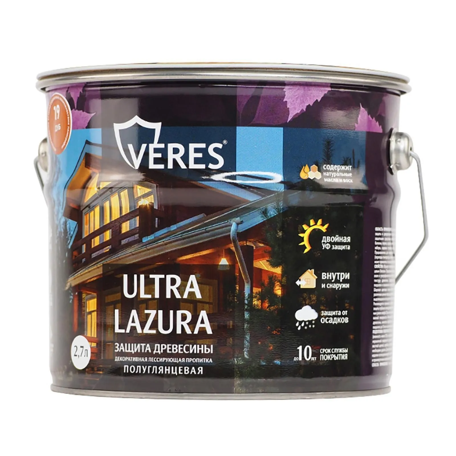 ВЕРЕС УЛЬТРА ЛАЗУРА №19 ДУБ  2,7 Л (1/4) "VERES" VU-29