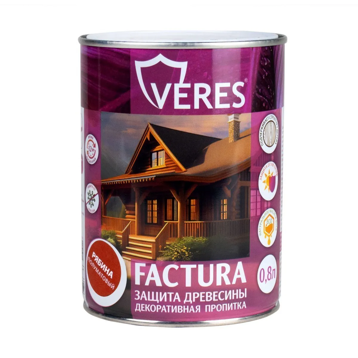 ПРОПИТКА ДЕКОРАТИВНАЯ "FACTURA" РЯБИНА 0,8 Л (1/8) "VERES"