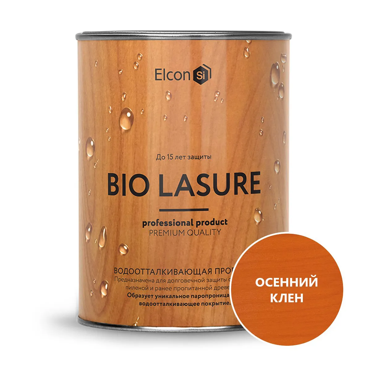 ПРОПИТКА ВОДООТТАЛКИВАЮЩАЯ ДЛЯ ДЕРЕВА "BIO LASURE" ОСЕННИЙ КЛЕН 0,9 Л (1/12) "ELCON"