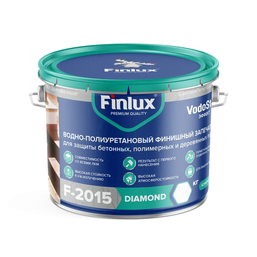 Finlux F-2015 Dimond /Финлюкс Ф-2015 Алмаз Запечатывающий двухкомпонентный водно-полиуретановый лак