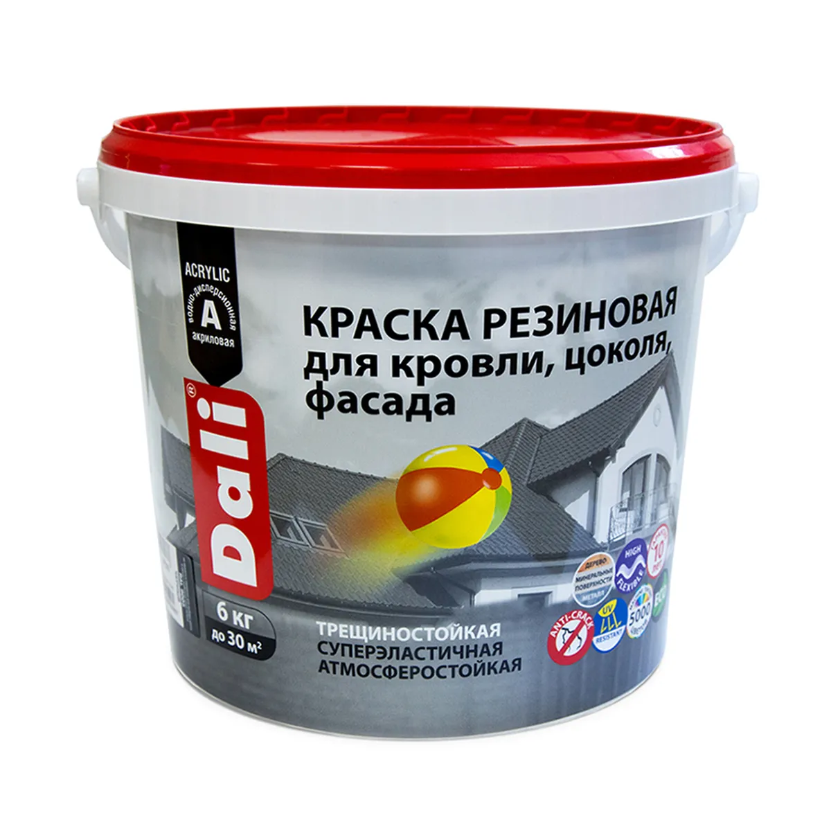 КРАСКА РЕЗИНОВАЯ "DALI" ЗЕЛЕНЫЙ МОХ RAL 6005  6 КГ (1) "РОГНЕДА"