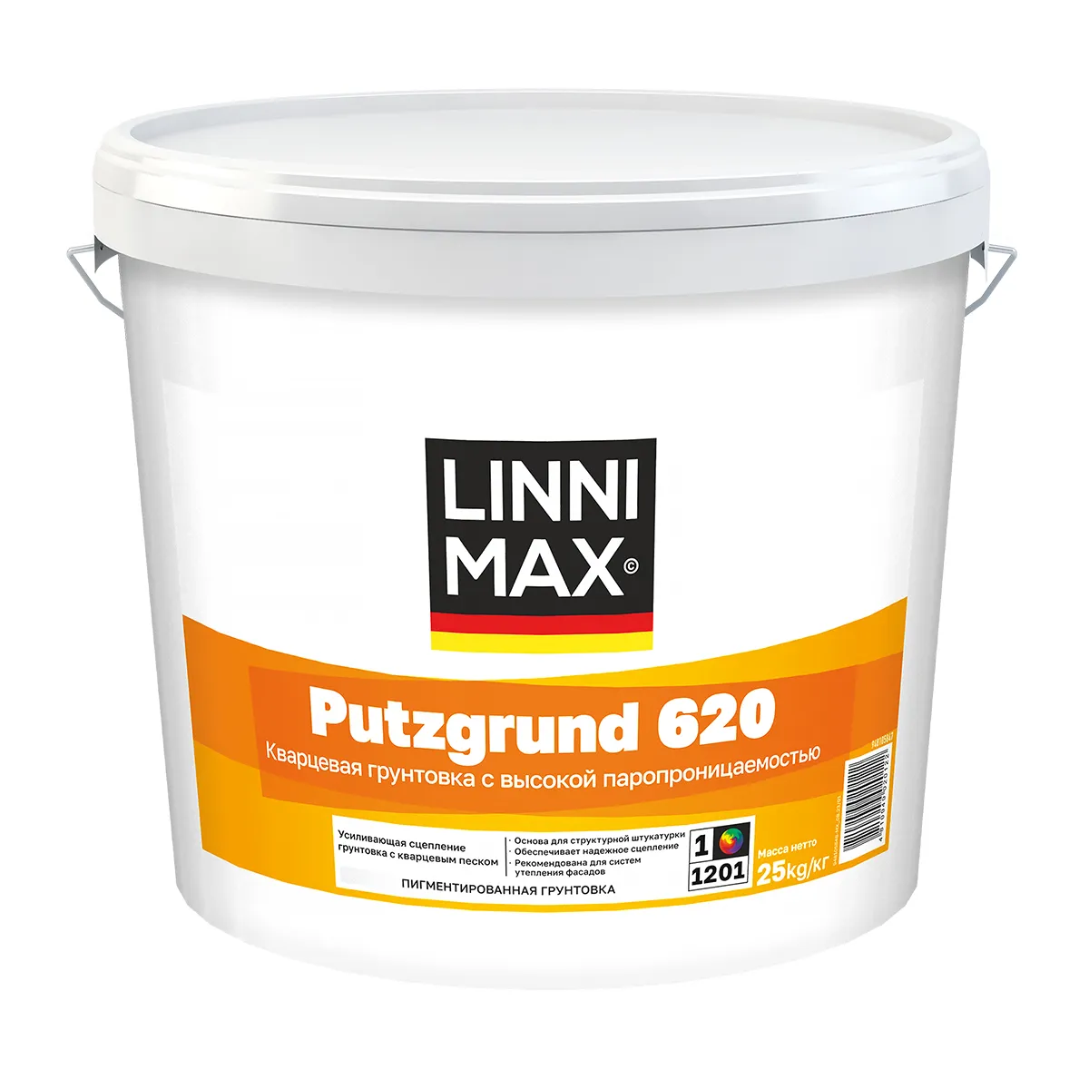 ГРУНТОВКА ПИГМЕНТИРОВ. "PUTZGRUND 620" БАЗА 1 (БЕЛАЯ) 25 КГ (1) "LINNIMAX"