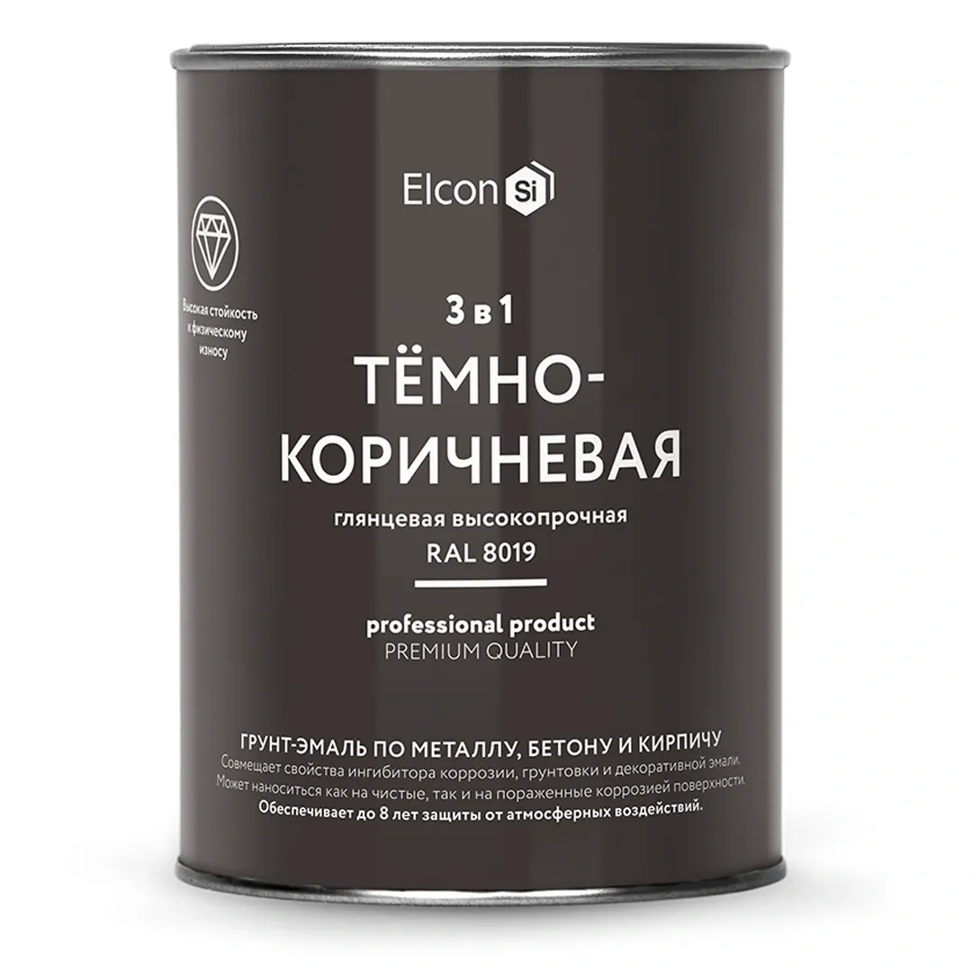 Грунт-эмаль Elcon 3 в 1 высокопрочная по металлу, бетону и кирпичу