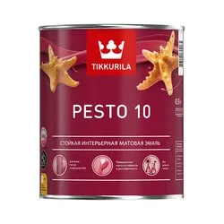 ПЕСТО 10  0,9 Л (1/6)  ЭМАЛЬ АЛКИДНАЯ МАТ."ТИККУРИЛА"