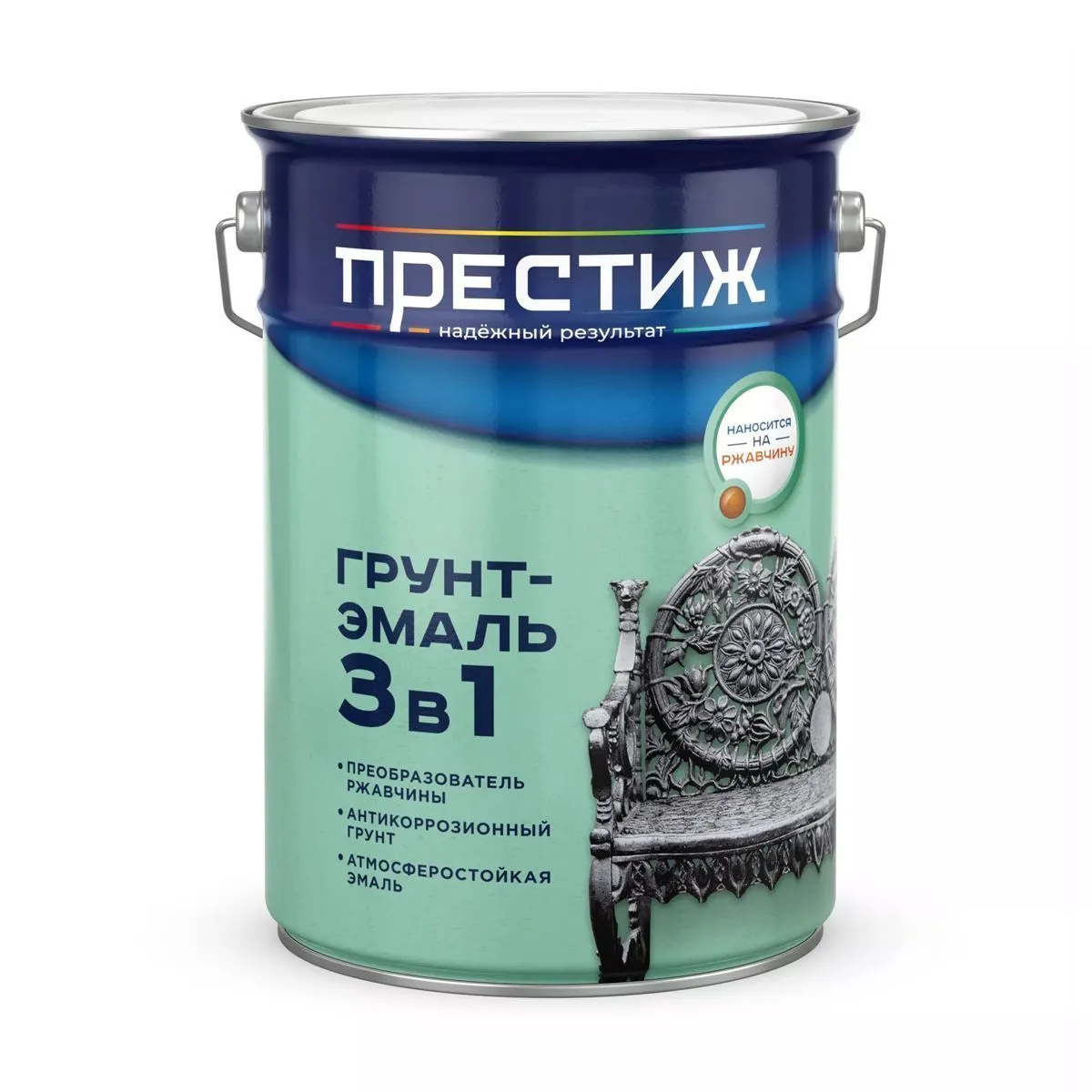 ГРУНТ- ЭМАЛЬ ПО РЖАВЧИНЕ ЧЕРНАЯ 20 КГ (1) "ПРЕСТИЖ"