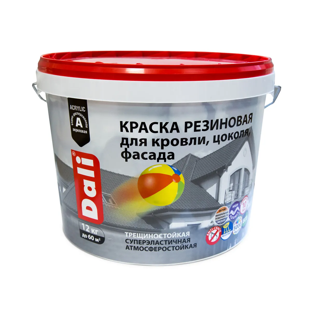 КРАСКА РЕЗИНОВАЯ "DALI" ЗЕЛЕНЫЙ МОХ RAL 6005 12 КГ (1) "РОГНЕДА"