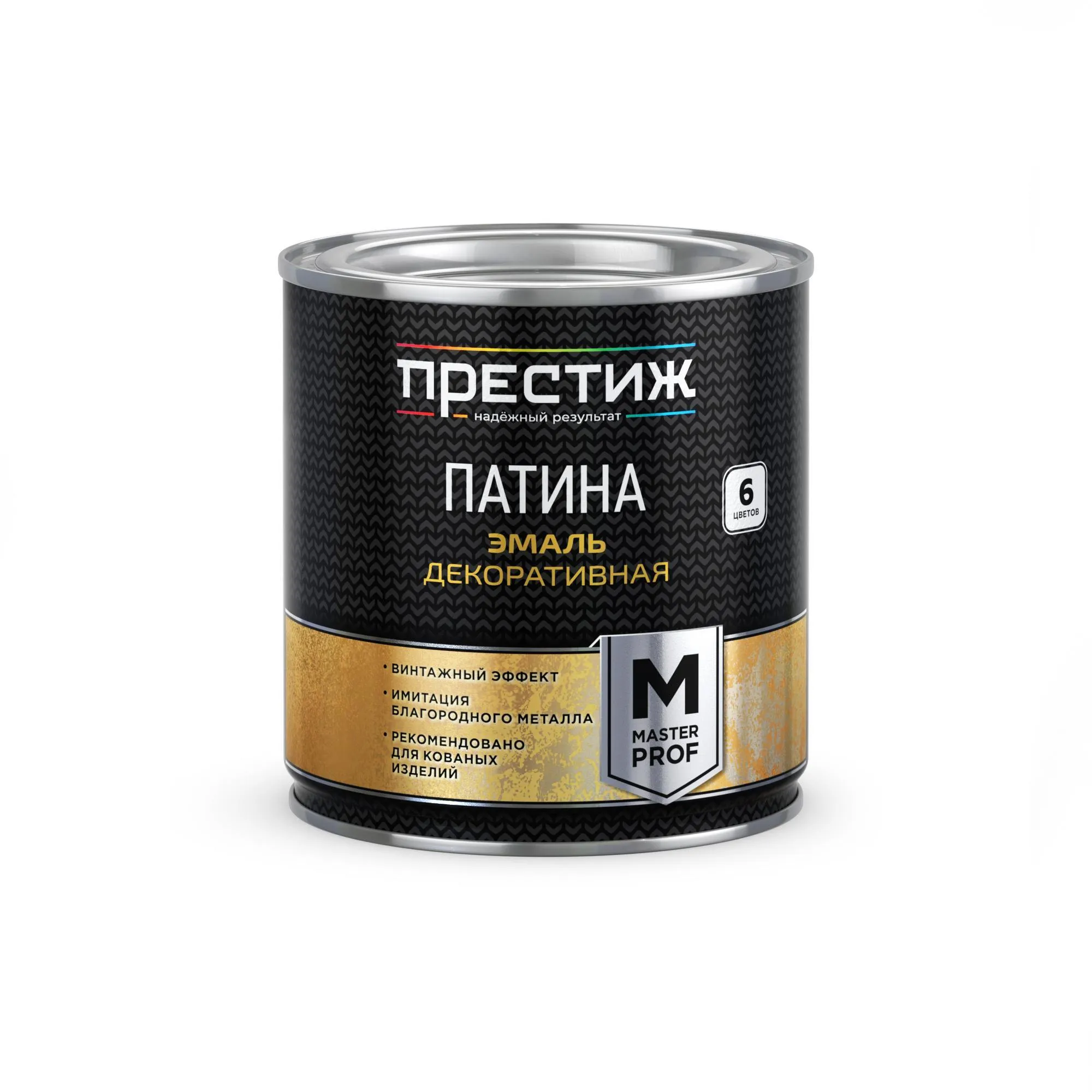 ЭМАЛЬ ДЕКОРАТИВНАЯ ПАТИНА АЛЮМИНИЙ 0,2 Л (1/12) "ПРЕСТИЖ"