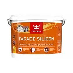 КРАСКА "FACADE SILICON"  9 Л (1) АКРИЛОВАЯ ДЛЯ ФАСАДОВ И ЦОКОЛЕЙ "ТИККУРИЛА"