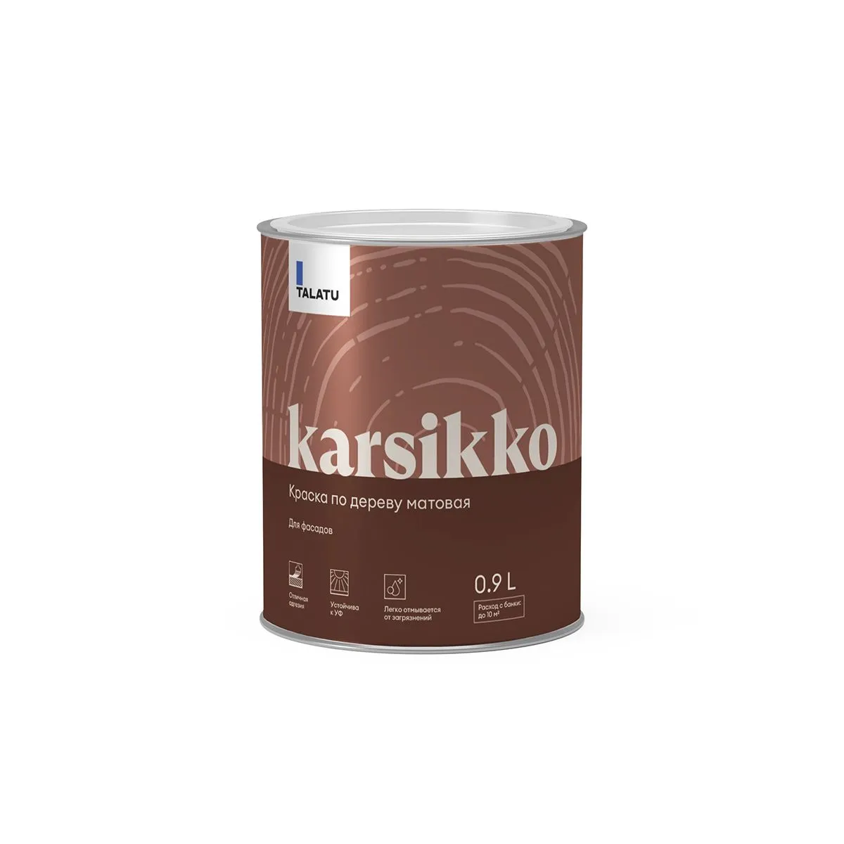 КРАСКА ПО ДЕРЕВУ "KARSIKKO" БАЗА С 0,9 Л (1/6) "TALATU"