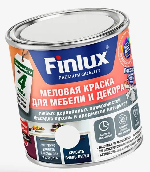 Краска для мебели и декора любых деревянных поверхностей, кухонь и предметов интерьера Finlux F-540