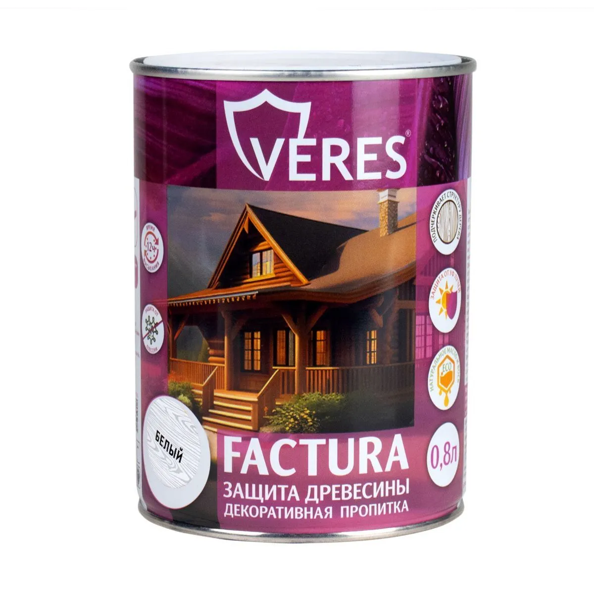 ПРОПИТКА ДЕКОРАТИВНАЯ "FACTURA" БЕЛЫЙ 0,8 Л (1/8) "VERES"