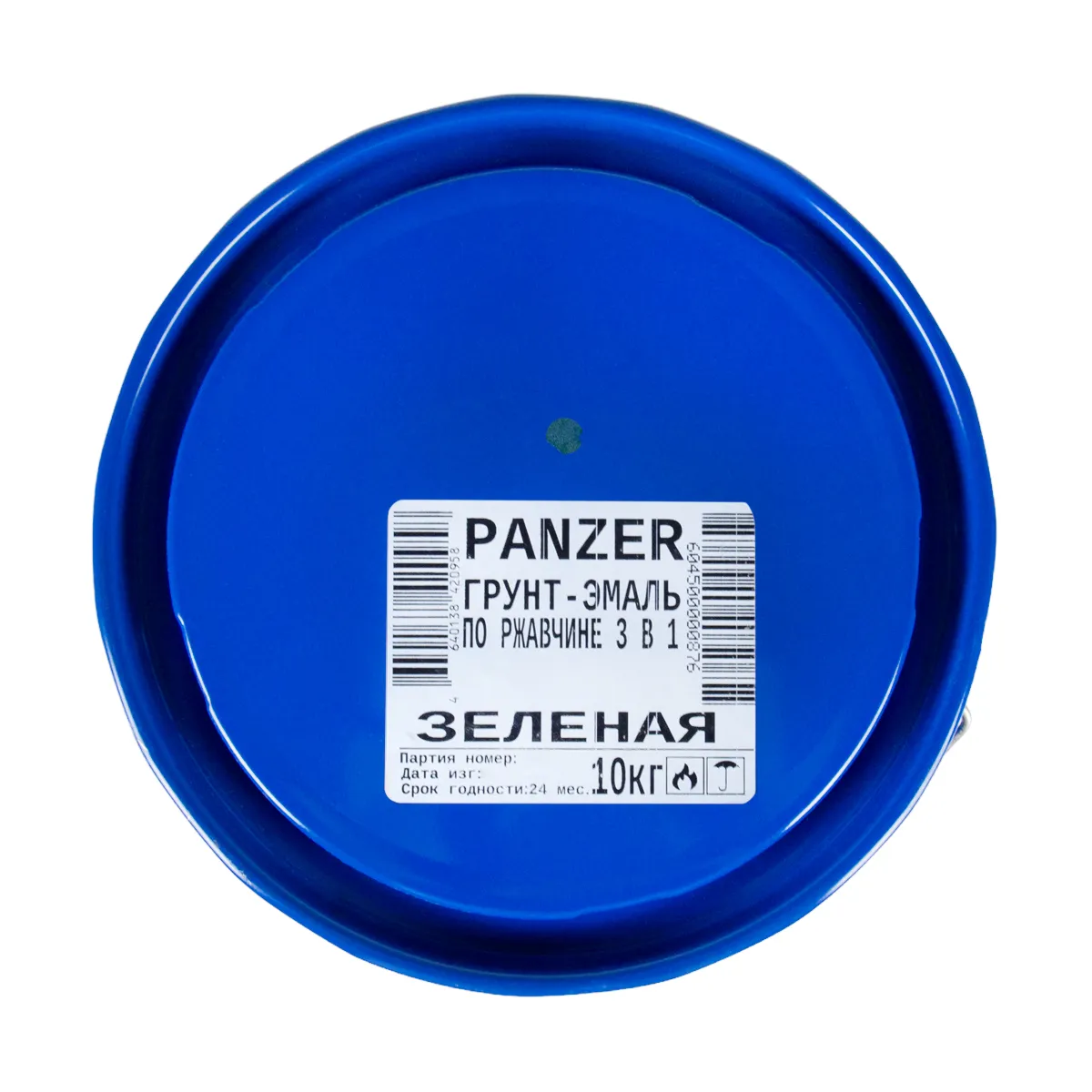 ГРУНТ- ЭМАЛЬ ПО РЖАВЧИНЕ ГЛАДКАЯ "PANZER" ЗЕЛЕНАЯ 10 КГ (1)