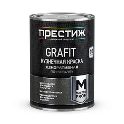 КРАСКА КУЗНЕЧНАЯ С ЭФФЕКТОМ "GRAFIT"  ЧЕРНАЯ 0,9 КГ (1/6) "ПРЕСТИЖ"
