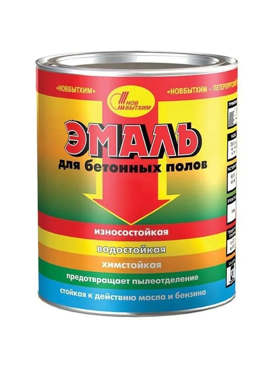 ЭМАЛЬ ДЛЯ БЕТОННЫХ ПОЛОВ СЕРАЯ  2,7 Л (1/6) НОВБЫТХИМ