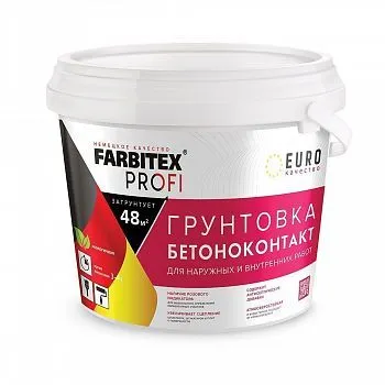 ГРУНТОВКА БЕТОНОКОНТАКТ 5 КГ (4) "FARBITEX PROFI"