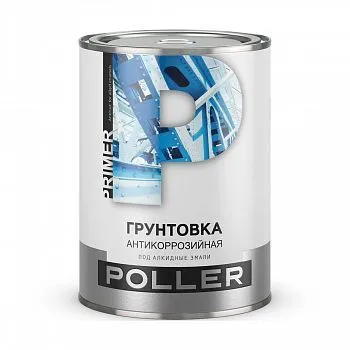 ГРУНТОВКА АНТИКОР. КРАСНО-КОРИЧНЕВАЯ 0,9 КГ (1/6) "POLLER"
