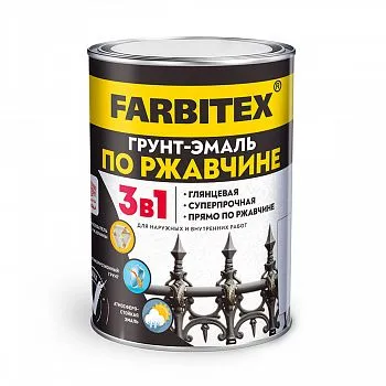 ГРУНТ-ЭМАЛЬ ПО РЖАВЧИНЕ 3 В 1 СЕРАЯ 5 КГ (1/4) "FARBITEX"