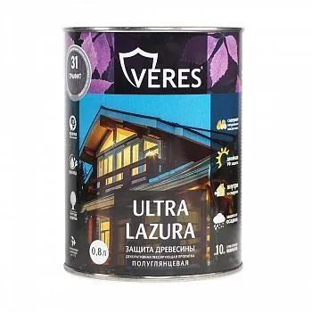 ВЕРЕС УЛЬТРА ЛАЗУРА №31 ГРАФИТ  0,8 Л (1/8) "VERES" VU-37
