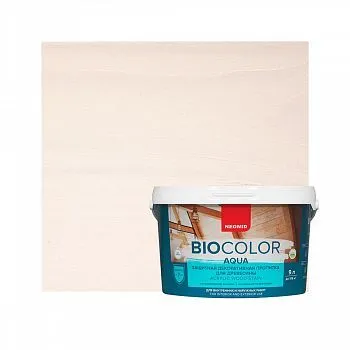 ПРОПИТКА ЗАЩИТНАЯ ДЕКОРАТИВНАЯ ДЛЯ ДРЕВЕСИНЫ "BIO COLOR AQUA" 9 Л БЕЛАЯ (1) "NEOMID"