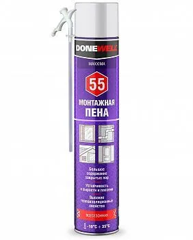 ПЕНА МОНТАЖНАЯ "DONEWELL MAXXIMA 55" 1000 МЛ ВСЕСЕЗОННАЯ (1/12)