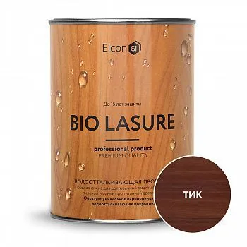 ПРОПИТКА ВОДООТТАЛКИВАЮЩАЯ ДЛЯ ДЕРЕВА "BIO LASURE" ТИК 0,9 Л (1/12) "ELCON"
