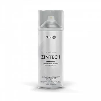ГРУНТ АЭРОЗОЛЬ ЦИНКОНАПОЛНЕННЫЙ (СОСТАВ ДЛЯ ХОЛОДНОГО ЦИНКОВАНИЯ) "ZINTECH" СЕРЫЙ 520 МЛ (1/12) "ELCON"
